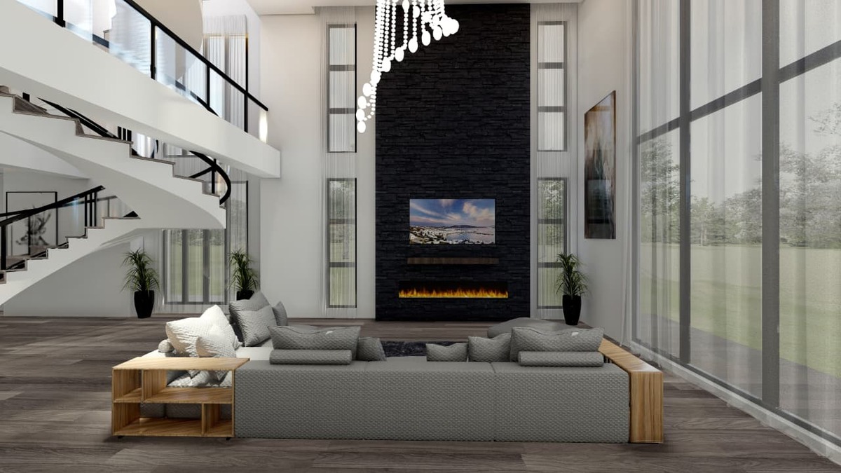 Modern open-plan living room
